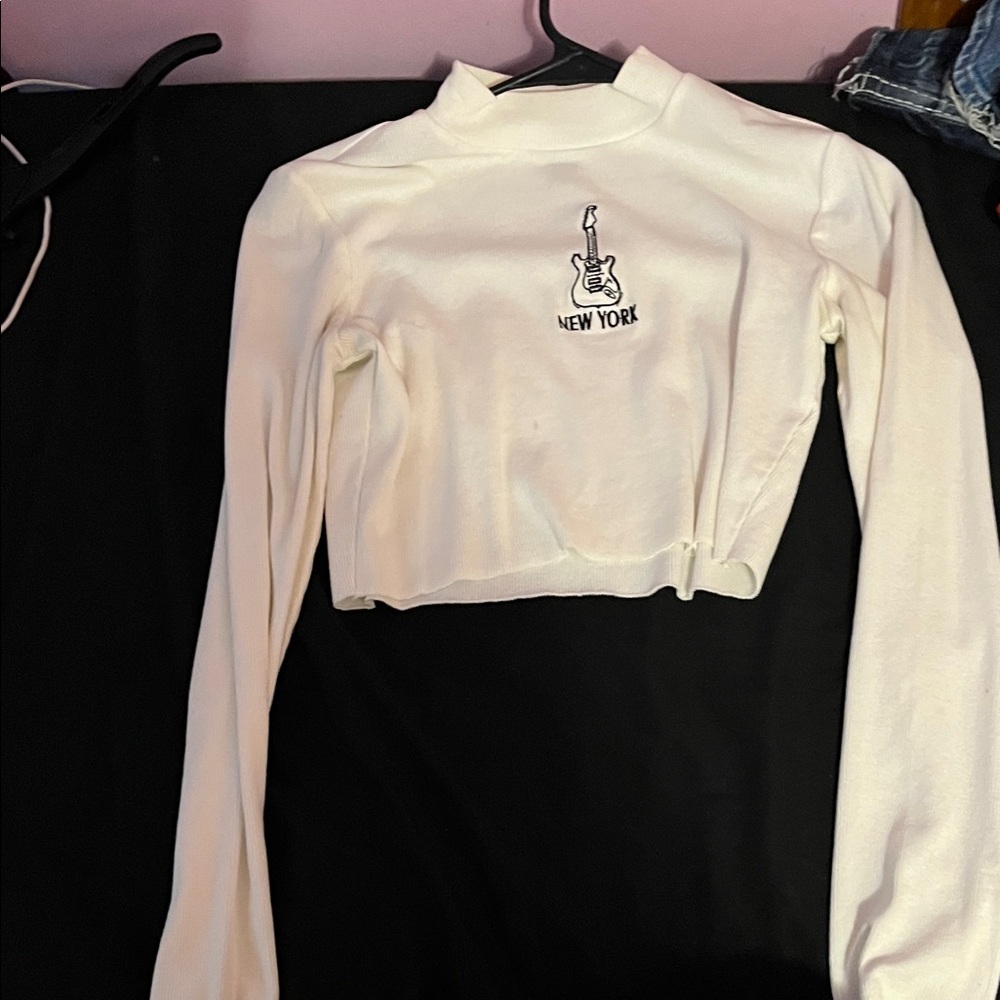 Forever 21 White Long Sleeve Tee